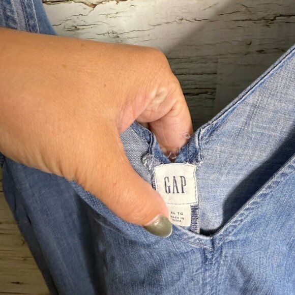 GAP Blue Denim Jumpsuit size xl - Picture 4 of 10